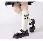 3Pairs Teenage Girls Mid-calf School Socks Bow Korean Style Spring Children Knee High Slouch Socks Fashion Kids Stackable Tights