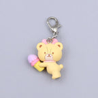 Kawaii Rilakkuma Easy Bear Keyrings Lazybear Doll Keychains Bag Clothing Puller Phone Rope Necklace Accessories Pendants Gift