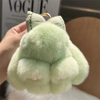 Cute Rabbit Bow Plush Keychain Bag Charm Gift for Girls and Women