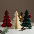 Paper Christmas Tree Ornaments 3D Honeycomb Christmas Tree Decorations Folded Paper 2026 Xmas New Year Desktop Arrangement Decor