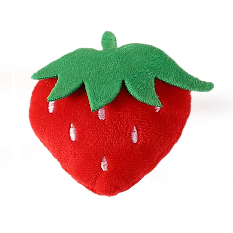 Plush Cat Toys Interactive Kicker Teeth Grinding Fruit Shaped Pet Toy for Kittens