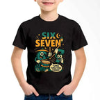 New Funny Six Seven Italian Brainrot 67 Number Graphic Print T-Shirt Boy/Girl Summer Short Sleeved Kids Comfortable Tshirt Top