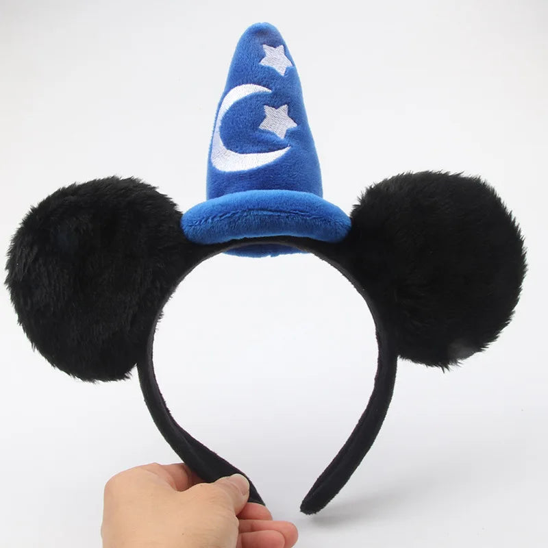 2026 Mickey Mouse Plush Magic House Disney Headwear Cosplay Decoration Christmas Party Cloth Hair Band Adult Kids Halloween Part