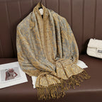 2025 new ethnic style retro shawl cashew flower geometric scarf cloak tassel scarf multi-color variety options available