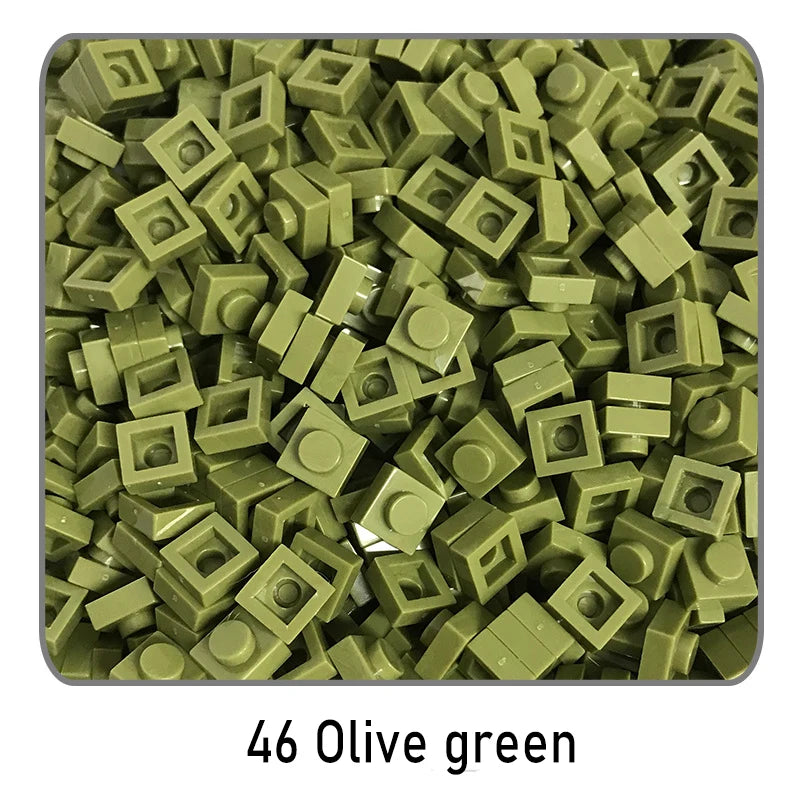 100Pcs DIY Bricks Parts 3024 1x1 Plate Educational Tech Construction Assmble Compatible Block Parts Toys for Child Kids