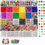 15-28Grids Polymer Clay Beads Set Letter Imitation Pearl Beads Kit Soft Pottery Beads Gift Box for DIY Craft Jewelry Making
