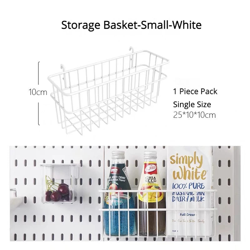 New DIY Pegboard Accessories Hanging Shelf Storage Hooks Wall Organizer No Punching Crafts Organization For Garage Kitchen Room