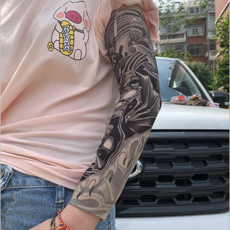 6 Pcs Tattoo Sleeves Sun Protection Men Women Summer Seamless Arm Cover Cool Outdoor Cycling Breathable Cycling Tattoo Sleeves