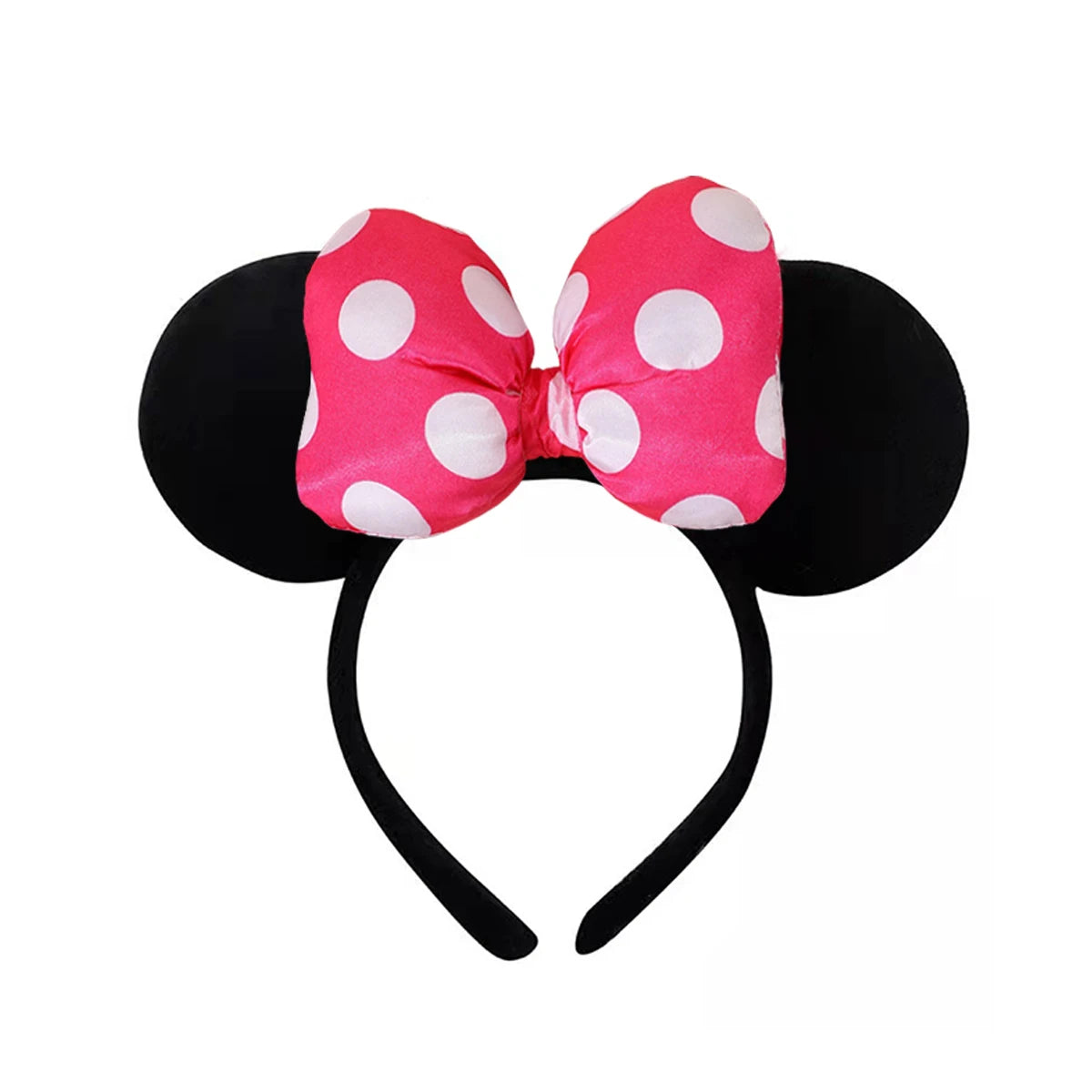 1Pc Mouse Ears Headband Polka Dot Satin Bow Mini Ears Hairband for Halloween Birthday Party Cosplay Costume Hair Accessories