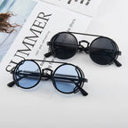 Retro Classic Steampunk Sunglasses UV400 Round Frame Design Colored Lenses Glasses Eyewear Gothic Men Women Sunglasses Steampunk