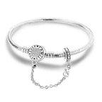 Original 925 Silver Bracelets Four Leaf Clover Butterfly Heart Bracelet Fit DIY Charms Beads Fashion Jewelry 17-20CM