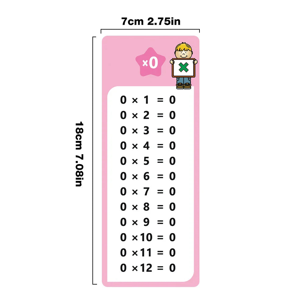 0-12 Multiplication Charts, Times Table Cards, Self Check Math Learning Tool, Montessori Mathematical Training, Teaching Aids