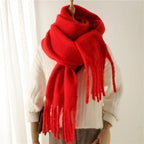 Women’s Warm Winter Pashmina-Feel Tassel Shawl Scarf