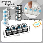 1PC Light Up Keyboard Keychain Stress Relief Clickable LED Button Toy for People with Anxiety Office Desk Accessory