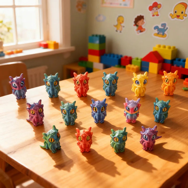 20/5pcs 3D Printed Dragon Ornaments for Kids Birthday Party Favors Pinata Filler Easter Christmas Gifts Home Table Decorations