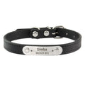 Personalized Dog Collar with Name Engraving – Anti-Lost PU Leather Collar for Dogs and Cats