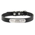 Personalized Dog Collar with Name Engraving – Anti-Lost PU Leather Collar for Dogs and Cats