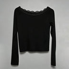 Lace Aesthetics Graphic Print Casual Gothic Y2k Long sleeve Top Spicy Girls Hip Hop Crop top Punk Streetwear Long sleeve T-shirt