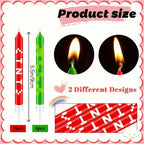 12/24pcs Green Pixel Cake Candle Decoration Red TNT Theme Green Wishing Candle Birthday Party Cake Candle Decorations Gift