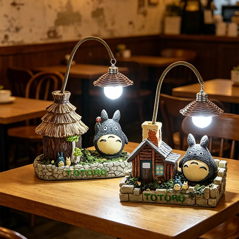 Creativity LED Desk Lamp Anime Totoro Cartoon with Bulbs Night Light for Bedroom Bedsides Desktop Ornament Gift Figure Decor