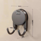 Suction Cup Hook No Drilling Required Bathroom Hooks Kitchen Door Back Clothes Hook Dual Hooks Strong Load-bearing Hooks