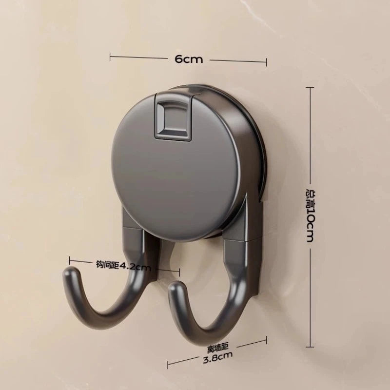 Suction Cup Hook No Drilling Required Bathroom Hooks Kitchen Door Back Clothes Hook Dual Hooks Strong Load-bearing Hooks