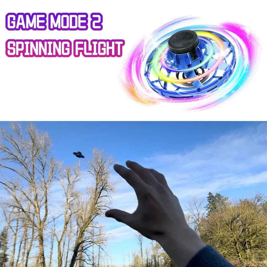 NEW LED Flying UFO Spinner Fingertip, Upgrade Flight Helicopter Gyro Flyorb Hover Ball, Mini Drone Aircraft Toy, Christmas Gift