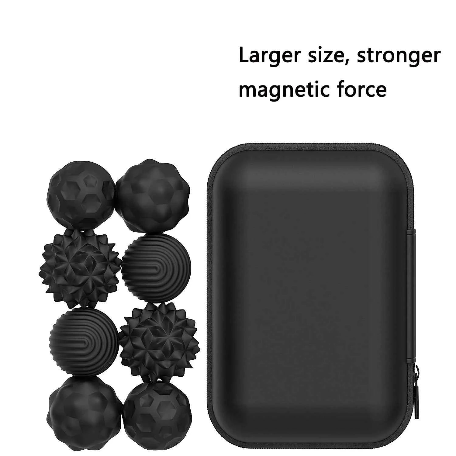 New Stress-Relief Magnetic Ball Toy Durable Rubber Fidget Spinner Toy Multicolor Novelty Relax Gadget for Adults and Youngsters