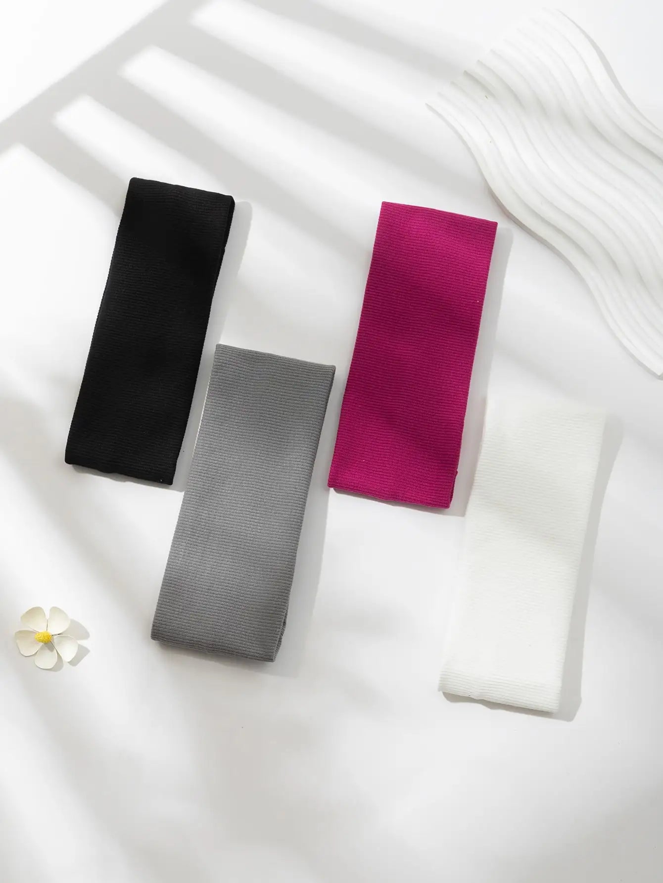 4Pcs Simple Fashion Women Solid Color Elastic HairBands Cute Wash Face Make-up Hair Band Vintage Sports Running Yoga Headbands