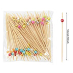 100Pcs Disposable Bamboo Skewer Hawaiian Flamingo Pearl Cocktail Picks Buffet Food Fruit Forks For Wedding Birthday Party Decor