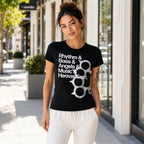 Women Black Graphic T Shirt Letter Print Crew Neck Short Sleeve Slim Fit Y2K Streetwear Summer 2026 Hot New Casual Tee Blouse