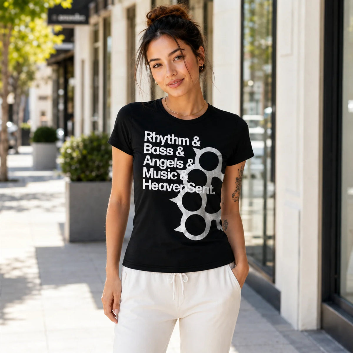 Women Black Graphic T Shirt Letter Print Crew Neck Short Sleeve Slim Fit Y2K Streetwear Summer 2026 Hot New Casual Tee Blouse