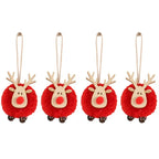4PCS Christmas Tree Decorations Elk Felt Christmas Tree Ornaments Cute Xmas Deer Hanging Elk New Year Holiday Party Decorations
