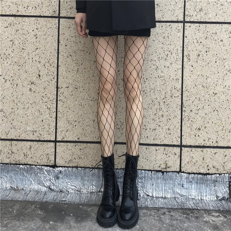 Simplejewejl Hot Women Long Sexy Hollow Out Fishnet Stockings Pantyhose Black Waist Tights Panty Lingerie High Quality