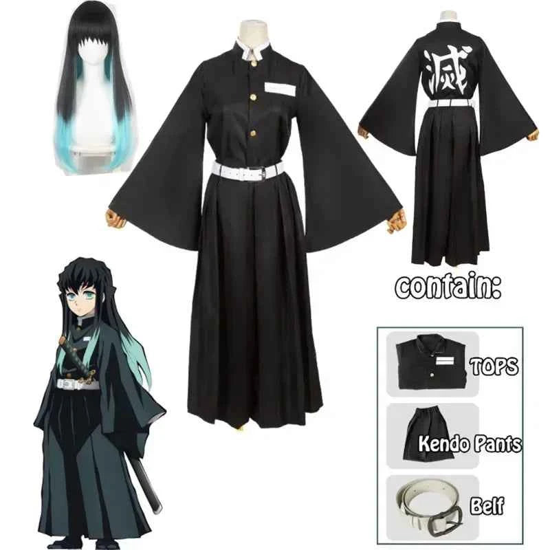 Tokito Muichiro Anime Cosplay Costume – Demon Slayer Uniform with Wig Set
