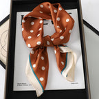60Colors Luxury Scarf Women 70*70Cm Silk Feel Square Hair Wrapping Foulard Satin Shawl Big Size Head Bandana Hijab Handkerchief