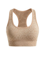 Women's Seamless Sports Bra Set, 3 Colors Racerback Workout Yoga Top with Back Cutout, Breathable Gym Fitness Crop Top