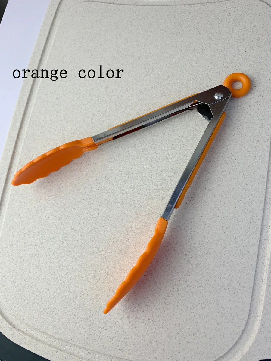 Anti-Slip Stainless Steel Cooking and Serving Tongs for Kitchen