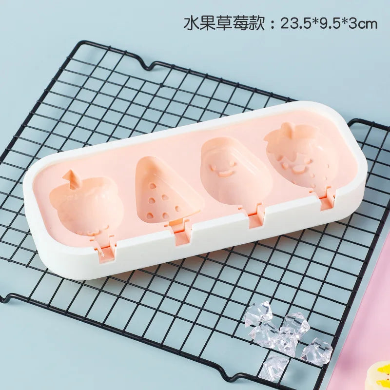 Popsicles Molds Kids Baby Cute Shapes Silicone Mini Popsicle Molds BPA Free Reusable Ice Cream Mold Popsicle Maker Homemade Set