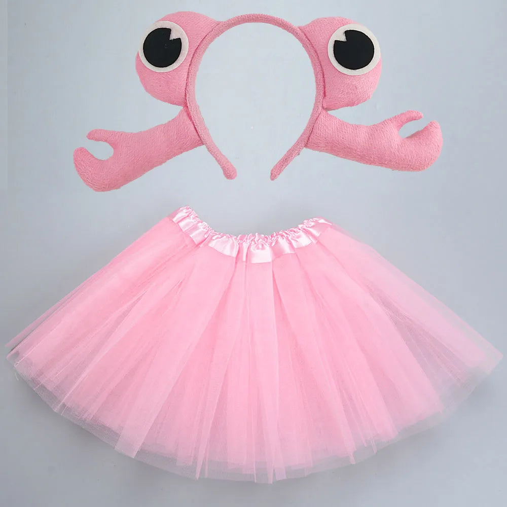 Animals  Children  Headband Tutu Skirt Tail Bow Kids  Girl Party Props Elephant Tiger Fox     Halloween Costume Cosplay