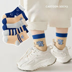 5 Pairs Kids Boys Socks Tennis Series Children Sport School Students Socks Spring Autumn Soft Cotton Toddler Mid Tube Sock