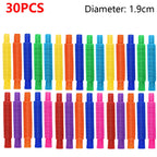 10-30PCS Colorful Telescopic Tubes Fidget Toys Plastic Sensory Pop Tubes Stress Relief Toys Adults Decompression Kids Toys Gifts