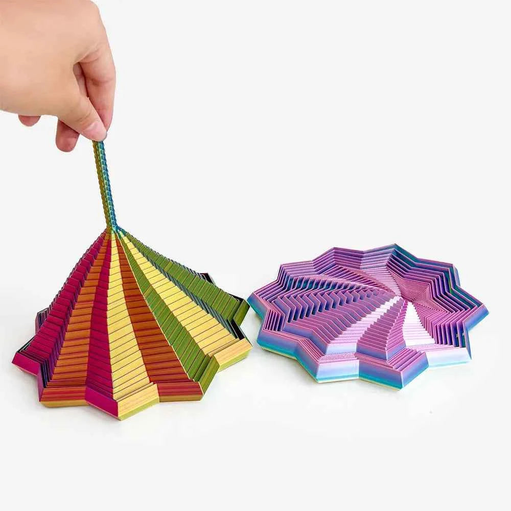 5pcs 3D Printing Expanded Sensory Fidget Star Model Visual Illusion Hexagon Whirling Spiral Ornaments Stress Relief Gift