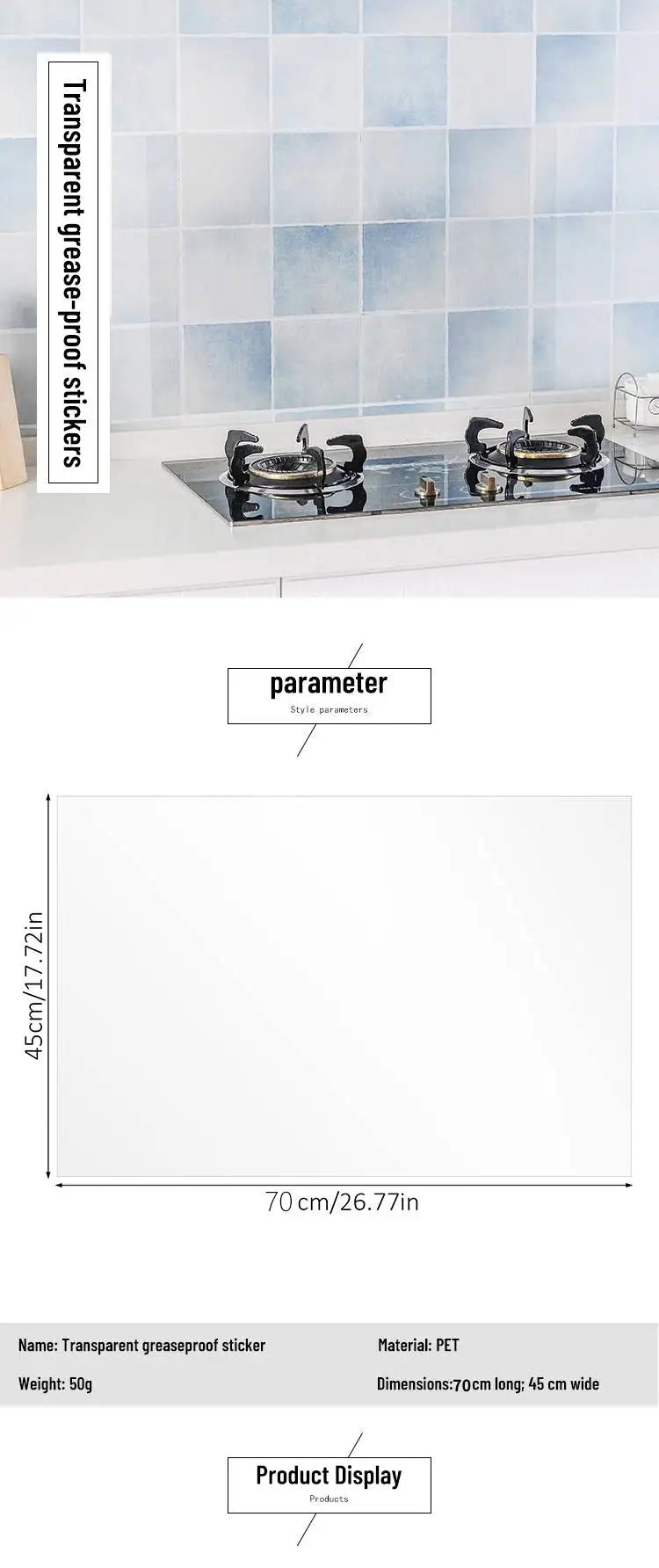 Kitchen Wall Protector Film – Oil Proof Heat Resistant Wall Sticker