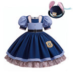 Disney Baby Girls Cosplay Zootopia Judy Bunny Costume For Children carnival Festival Dress Rabbit Police Zoo Fancy Clothes 2026