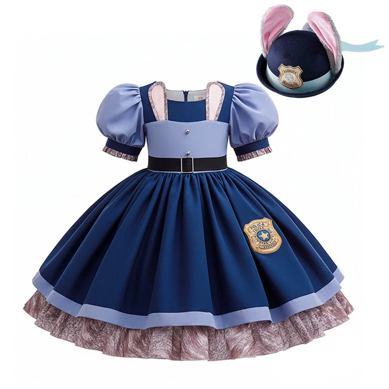 Disney Baby Girls Cosplay Zootopia Judy Bunny Costume For Children carnival Festival Dress Rabbit Police Zoo Fancy Clothes 2026