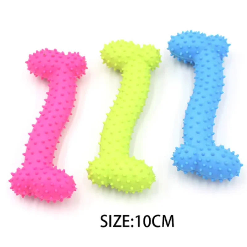 Pet Chew Toy Soft Rubber Bite-resistance Bone Shape Teeth Grinding Chewing Toys for Small Dogs Training Pet Supplies
