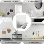 2pc/4pc bathroom clothes hooks, adhesive wall hooks, stainless steel towel racks, bathroom kitchen hardware, multi-purpose hooks