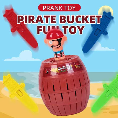Prank Pirate Bucket with Sword, Shark Attack Bucket, Finger-Biting Table Toy.