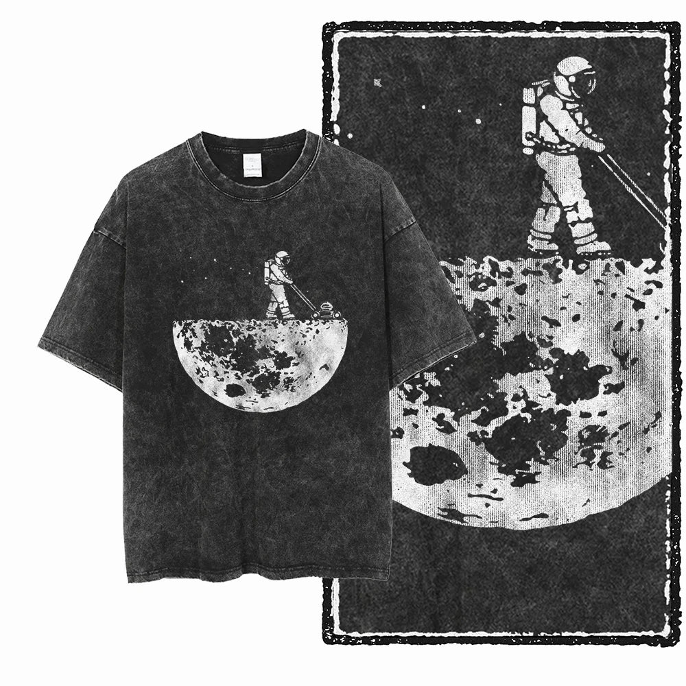 SA ASTRONAUT SPACE THEMES Printed Cotton Acid Washed Graphic Unisex T Shirt Cool Streetwear Men Tshirts Big Size Tee for men